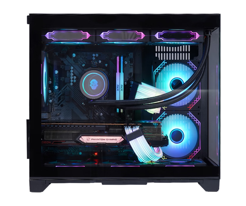 玩嘉孤勇者黑旗舰版 无A柱 海景房机箱台式电脑主机箱 M-ATX主板/360水冷/4090显卡